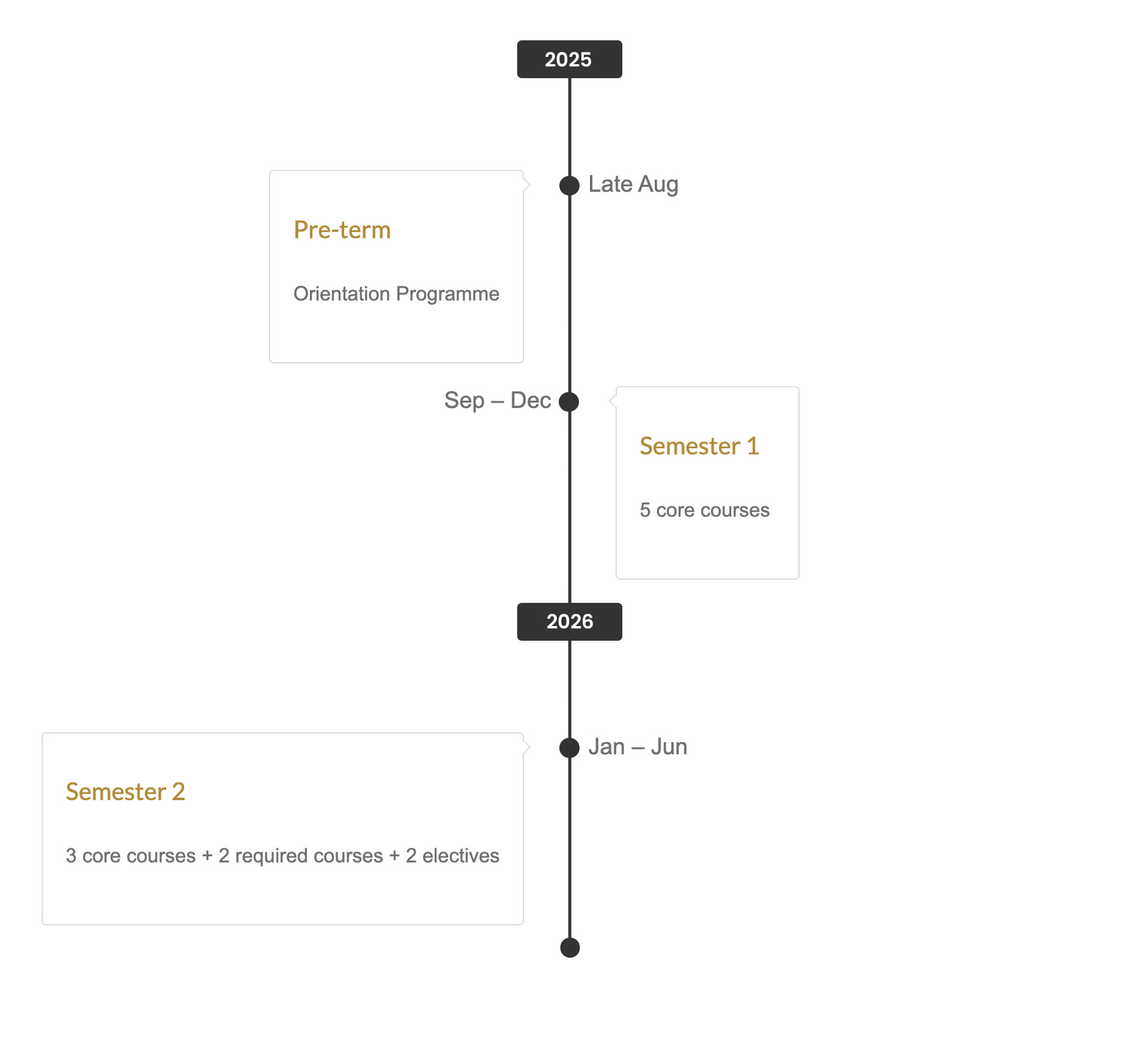 MScBM Programme Structure Timeline