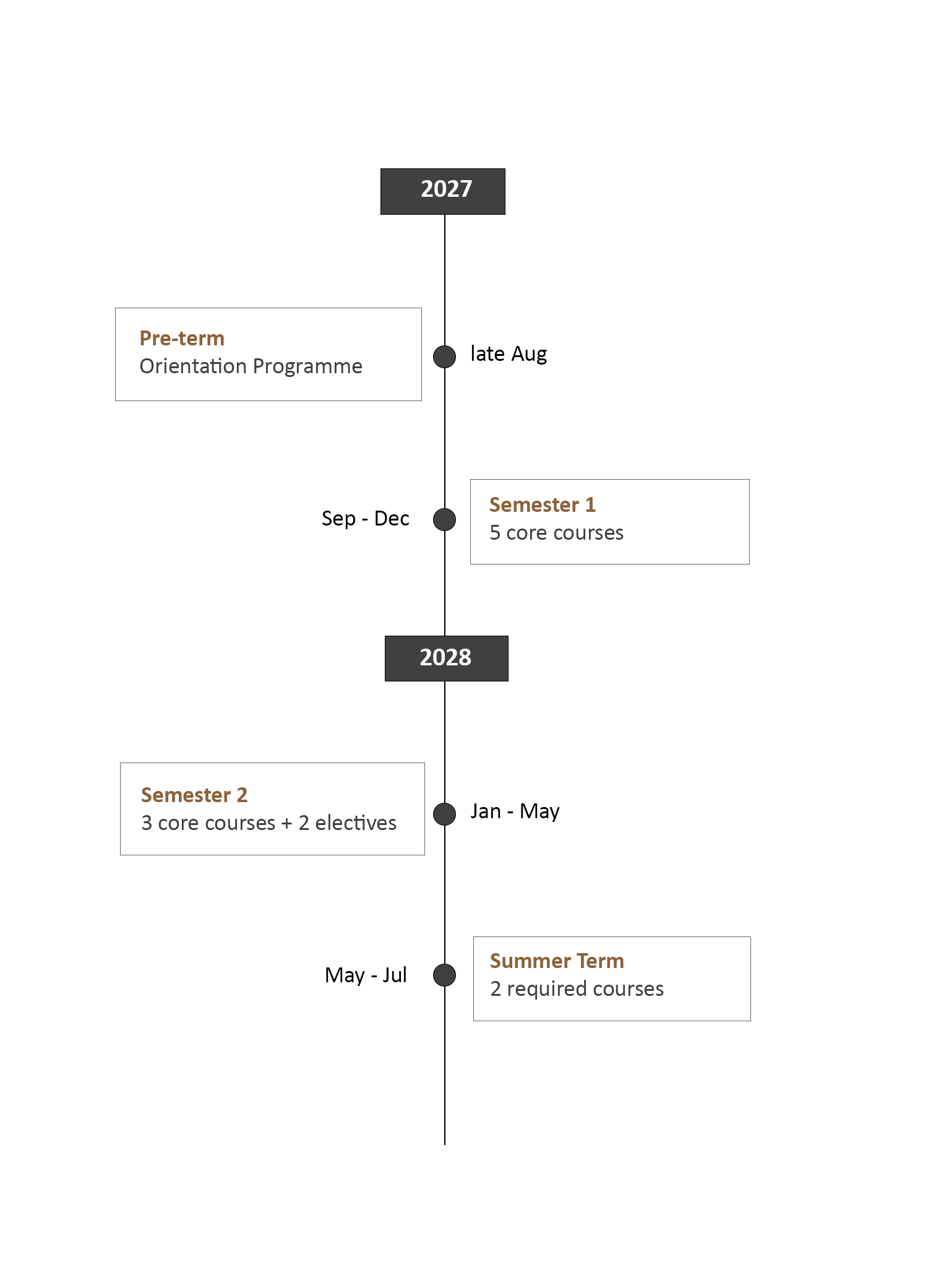 MScBM Programme Structure Timeline